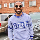 Phi Beta Sigma White Letter Chenille Crewneck